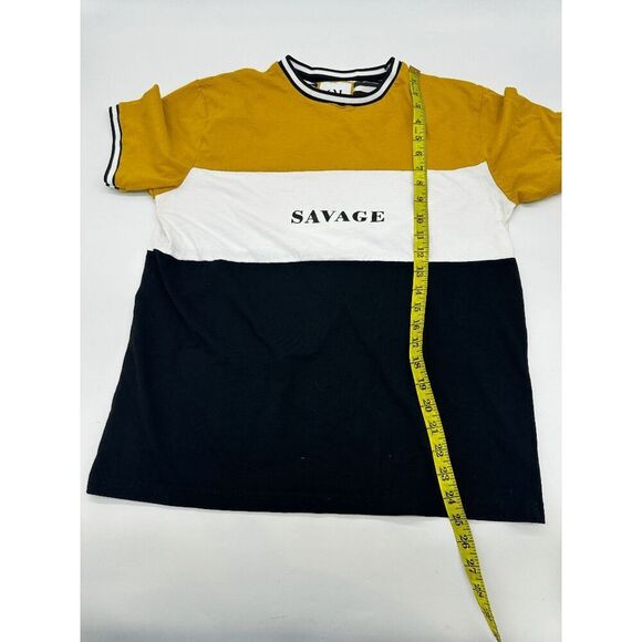 Ricky Singh Women’s Color Block T-Shirt Graphic Tee “ Savage” Crew Neck Sz S Mul - Picture 2 of 7